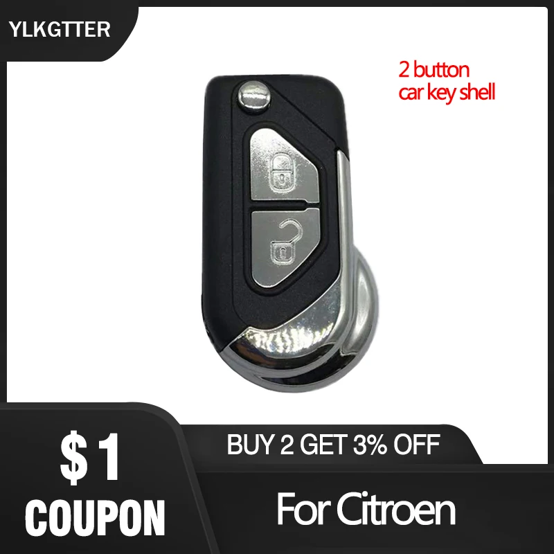 YLKGTTER 2 кнопки Автомобильный ключ оболочка для Citroen DS3 Puegeot Floding пульт