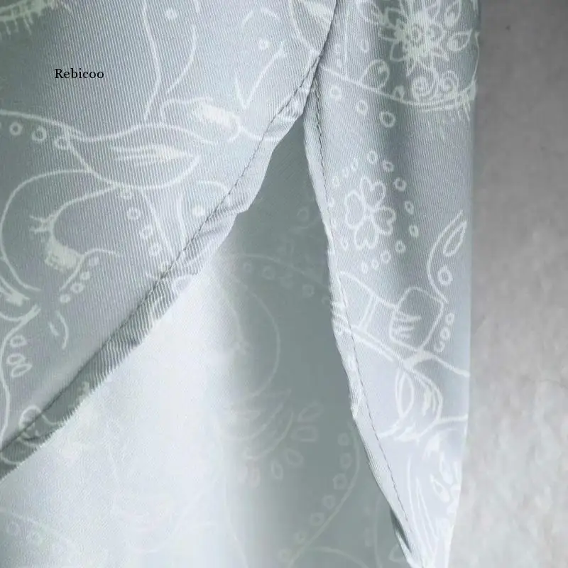 

Spring Women's Retro Digital Printing Loose Hem Irregular Shirt Ladies Long-Sleeved Oversized Top Chic Top