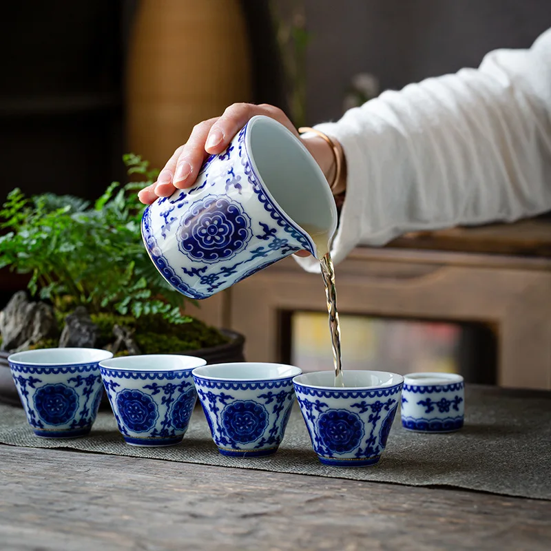 

Blue Pattern Tea Pitcher Pitcher Tea Fair Cup Ceramic Large Tea Pot Kung Fu Tea Set Tea Ceremony Accessories Tea Set Siteel