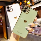 Роскошный позолоченный чехол с сердечками для iPhone 11 Pro Max XS XR 7 8 Plus, силиконовый Квадратный гальванический чехол 6D для iPhone 12 X SE 2220
