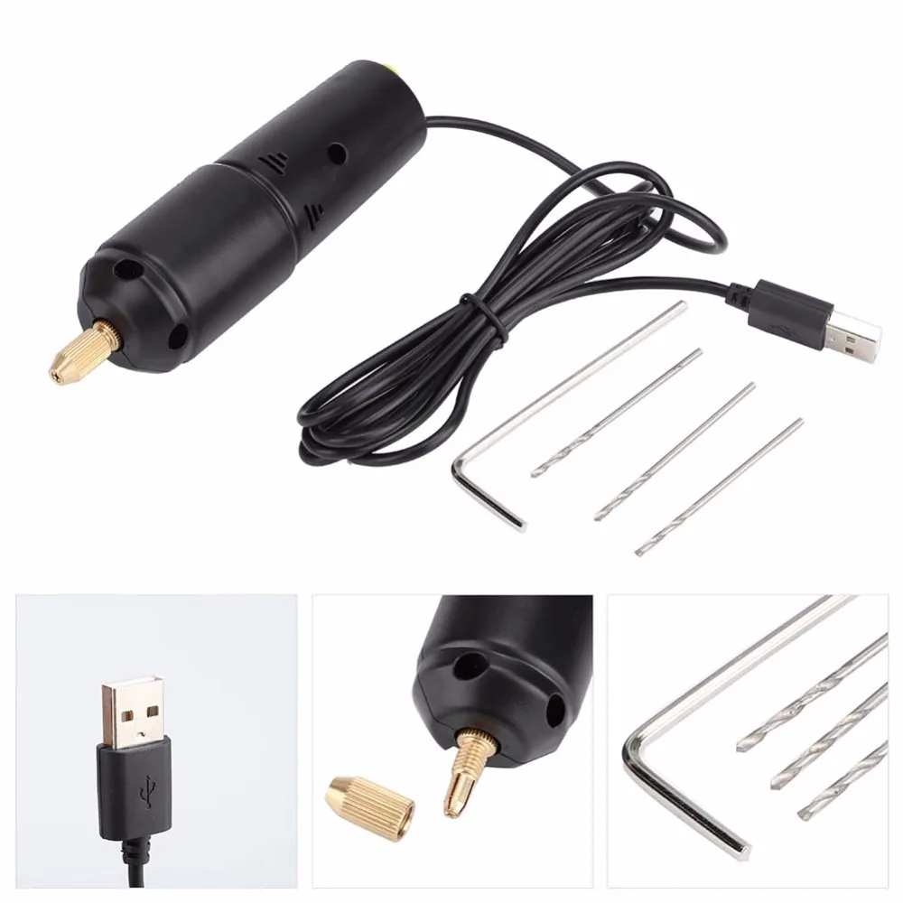 Портативные мини-маленькие электрические дрели, портативные микро USB дрели с 3 шт. битами DC 5 В