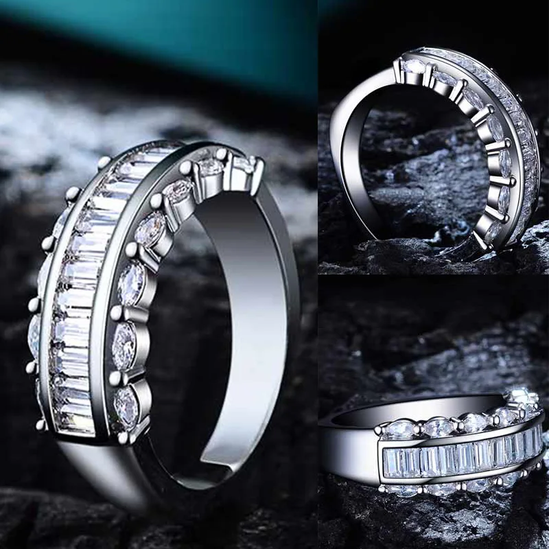 Новые роскошные женские кольца Huitan с полным кубическим цирконием и