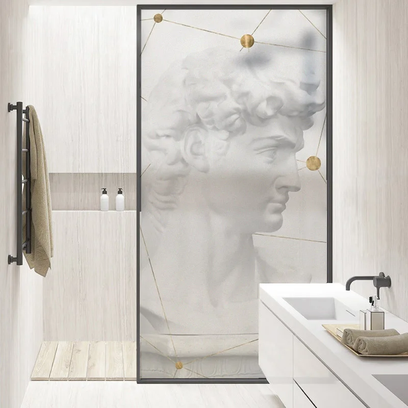 Электростатическая Наклейка на окно в ванную комнату матовая пленка