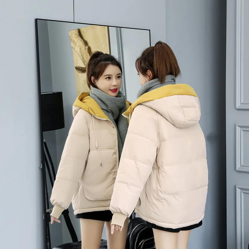 

Winter Hooded Down Parka Coat 2020 New Women Down Cotton Jacket Coat Ladies Warm Loose Cotton-Padded Coats Female Short Overcoat