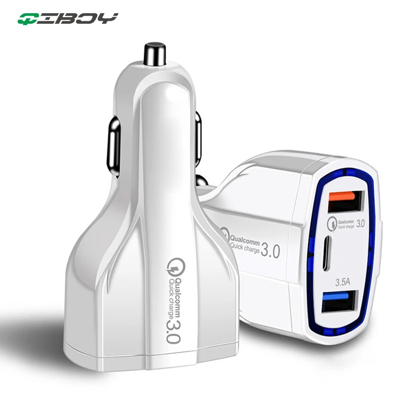 3.5A Quick Charge 3 0 2 USB Автомобильное зарядное устройство для Xiaomi Mi Huawei Supercharge кабель QC30