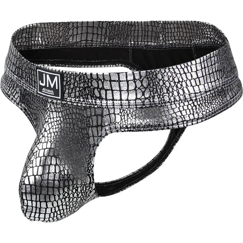 Jockmail сексуальное мужское нижнее белье Jockstrap змеиная кожа hong мужские Слип hombre Cuecas