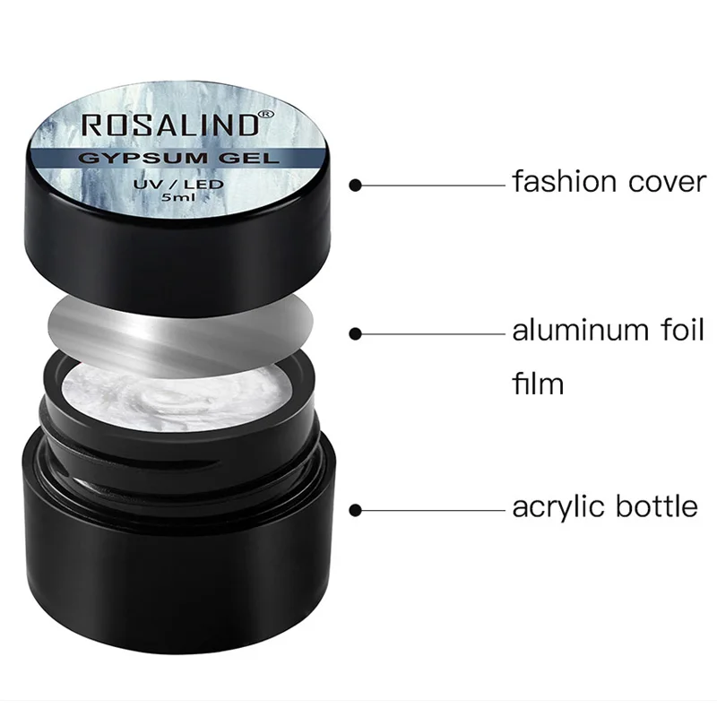 ROSALIND 5 мл Белый клей для ногтей скульптурный порошок УФ-полимер гипсовый Гель-лак