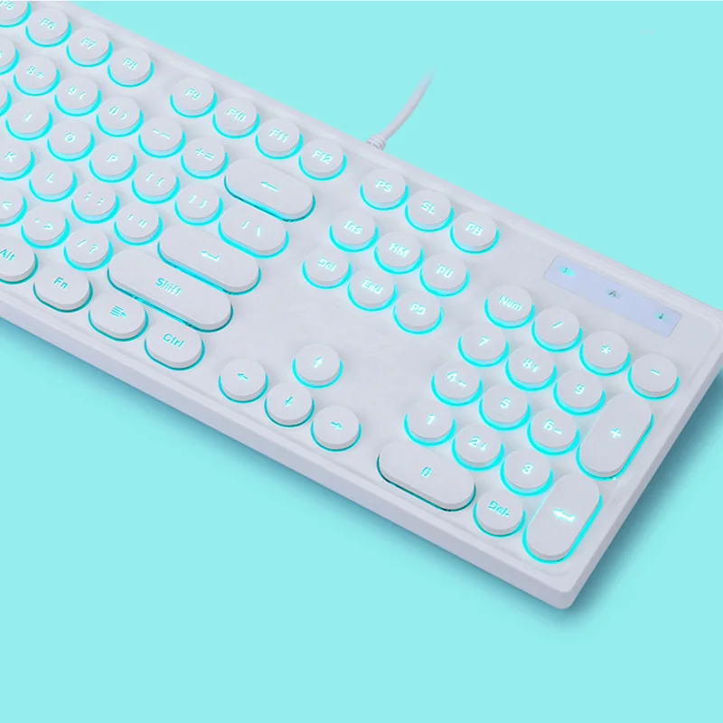 104 клавиши Механическая Бесшумная клавиатура USB Проводная игровая с подсветкой