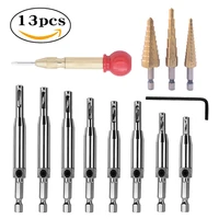 13 pcs woodworking drill bit combination set woodworking hinge drill bit pagoda drill bit golden center punch woodworking tools