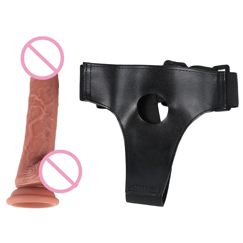 Пригодный для носки фаллоимитатор с регулируемым ремнем реалистичный съемный