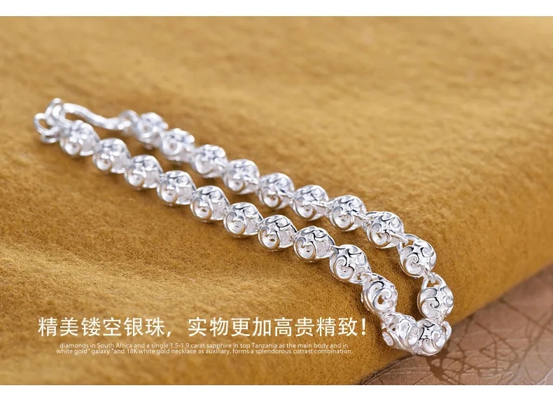 

Genuine Jewelry Bracelet for Women 925 Sterling Silver Wedding Party Fine Jewelry Charm Romantic Chain & Link Bracelets Gifts