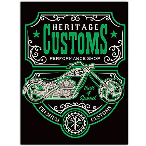 

Original Retro Design Heritage Customs Wood Signs Wall Art|Natural Wooden Board Print Poster Wall Decoration For Garage
