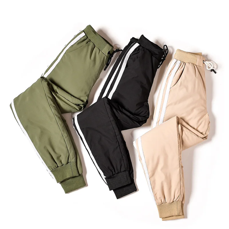 

YNZZU Army Green New Winter Duck Down Pants Women High Waist Lace Up Casual Warm Women Pants Plus Size Trousers Female AB243