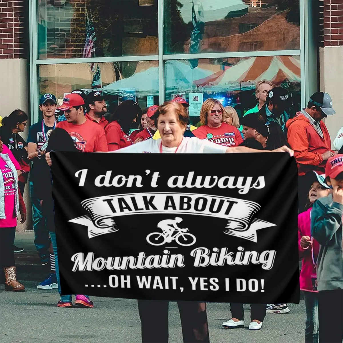 Надпись Don Always Talk On Mountain Biking надпись Oh да я делаю флаг баннер подарок для дома
