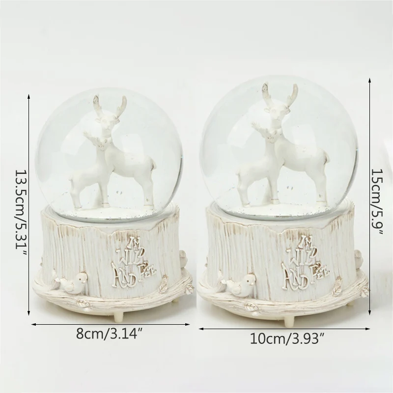 

Creative Cute Bear Deer Snow Globe Crystal Ball Rotating Music Box Christmas Decoration For Home Home Decoration Accssories