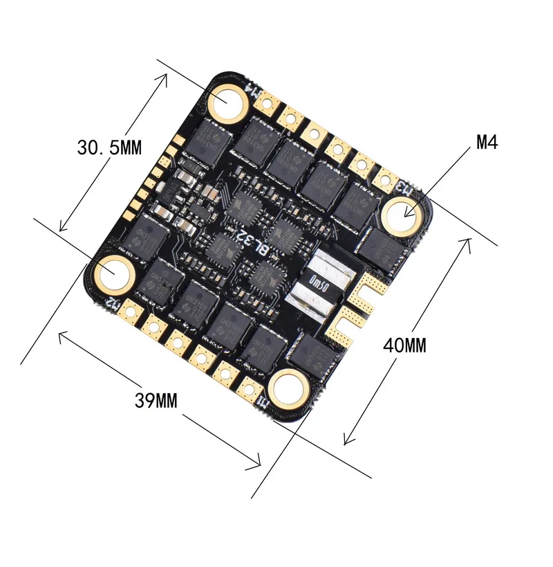 JHEMCU BL32 40A 55A BLHELI_32 DShot1200 с диагональю экрана 3 6S 4in1 ESC 30X30mm для системы управления полетом стек FPV гоночных дронов