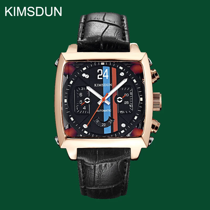 

KIMSDUN Men Mechanical Wristwatche Luxury Brand New Square Belt Watch Multi-Functional Business Waterproof Automatic Men's Watch