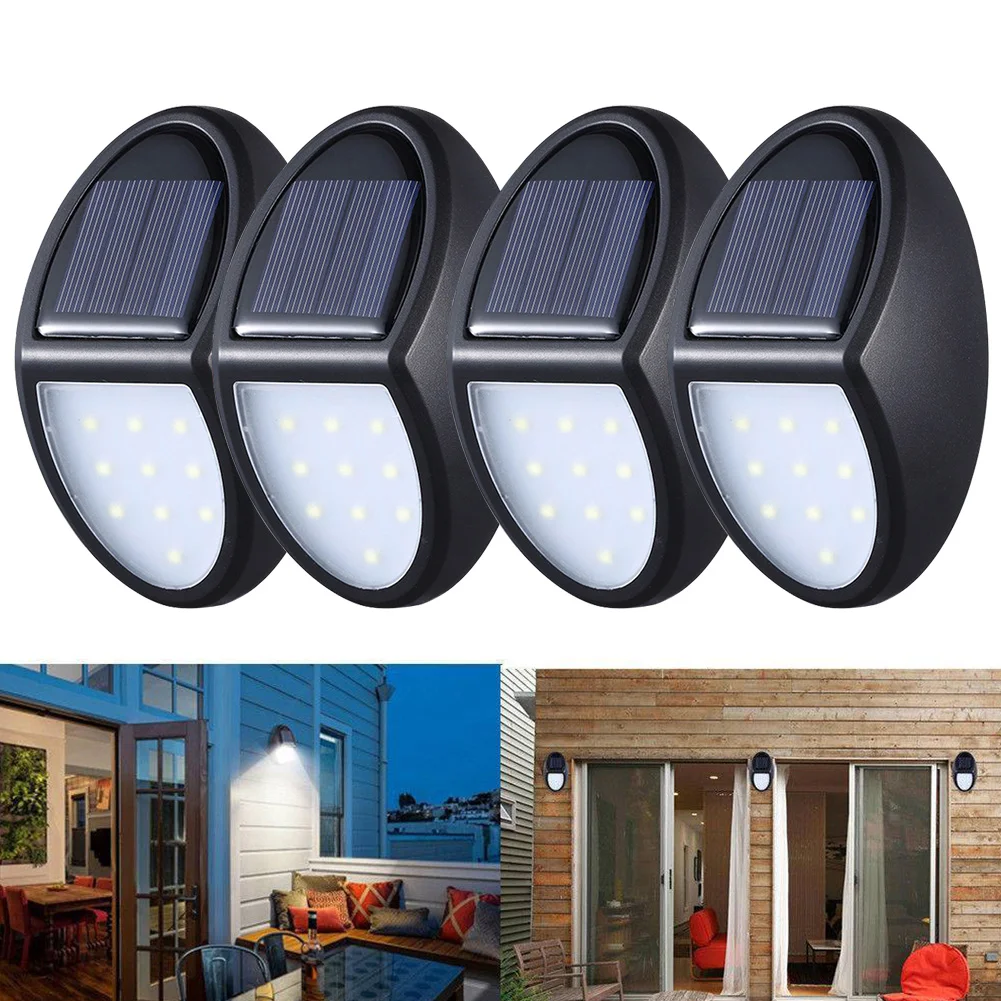 

4pcs Pathway Bright 10 LED Motion Sensor Garden Wall Lamp Security Outdoor Waterproof Home Decor Solar Light Yard Durable ABS