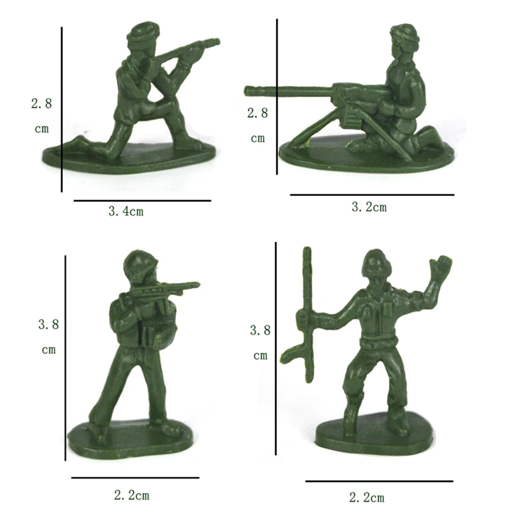 

100Pcs Mini Classic Soldiers Army Men Figures Models Plastic Toy Playset Kit Desk Decor Gift Model Toy For Kids Boys