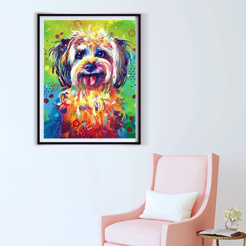 Масляная краска AZQSD для раскрашивания по номерам собака сделай сам подарок