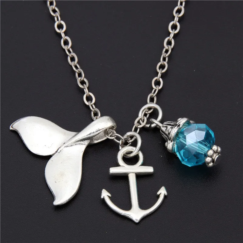 1 шт. подвески в виде рыбьего хвоста Кита ожерелья с изображением океана якоря