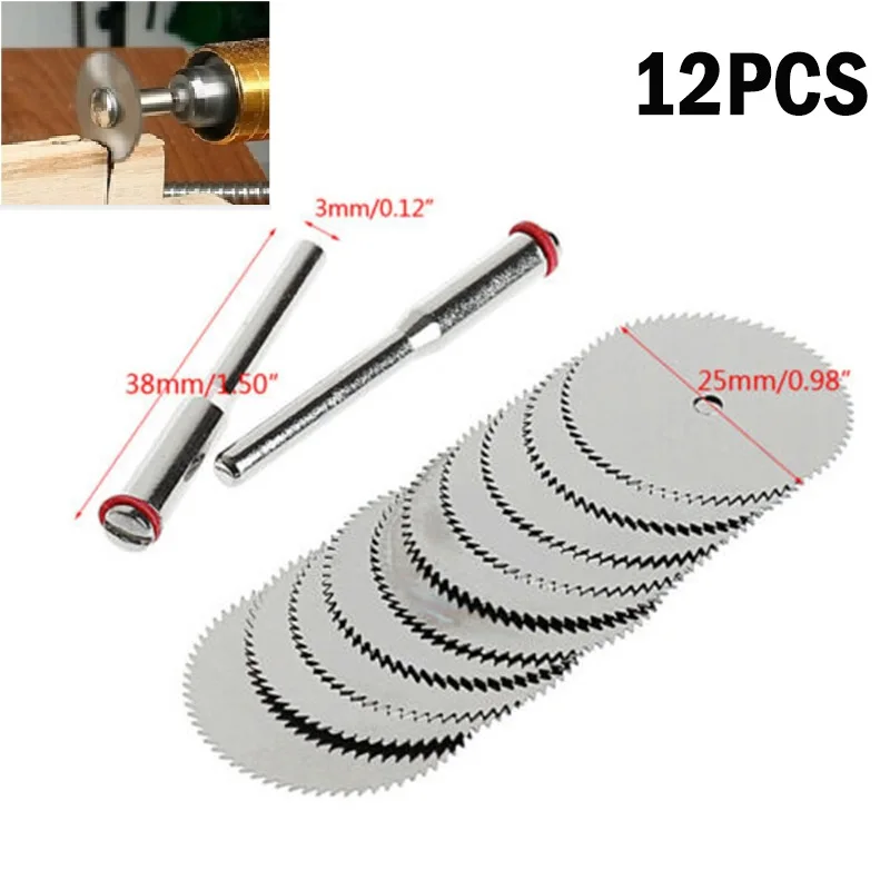 

10pcs 25mm Stainless Steel Mini Cricular Saw Blade Metal Wheel Cutting Disc With 3mm Fixed Rod Mandrel For Rotary Tools