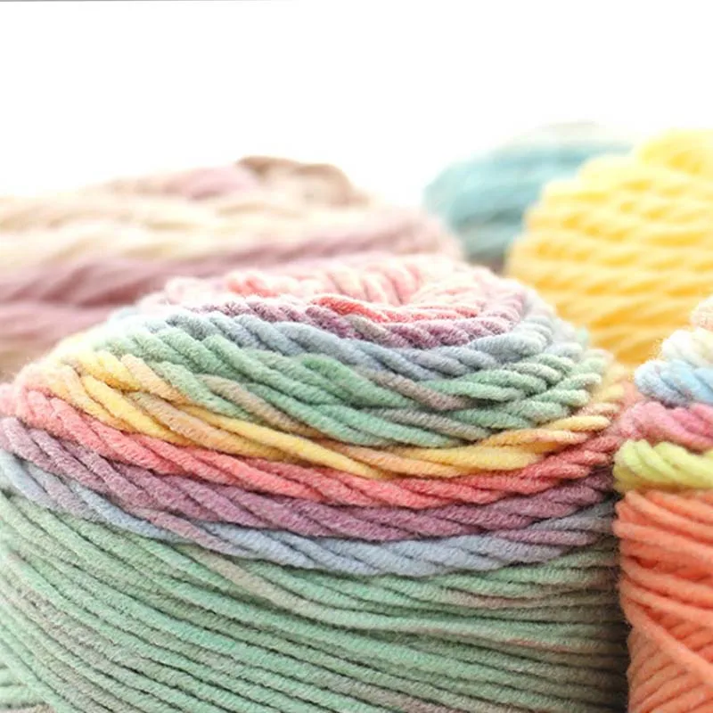 100 г цветной Радужный сегмент окрашенная пряжа 5 нитей шерсть Сделай Сам ручной