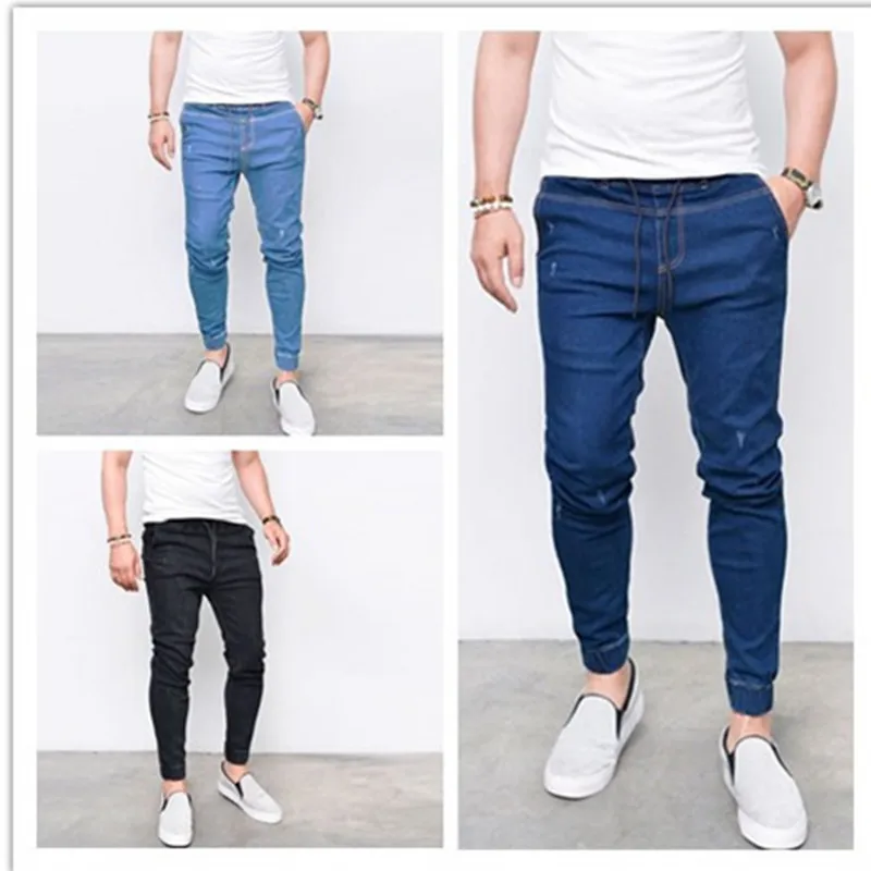 Новые Классические джинсы высокого качества мужские повседневные брюки