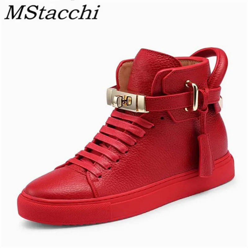 

Fashion Unisex Sneakers Lace-Up Cowhide Thick Bottom Metal Decoration Women Casual Shoes High Quality Man Shoes Zapatillas Mujer