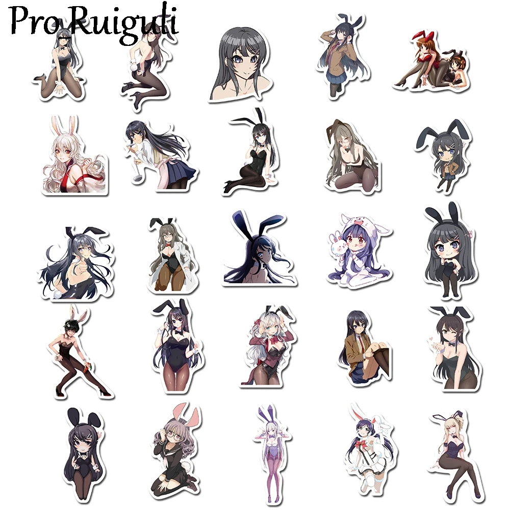 50pcs Cartoon Sexy Rabbit girls Stickers paster characters anime decals scrapbooking phone laptop waterproof decoration | Дом и сад