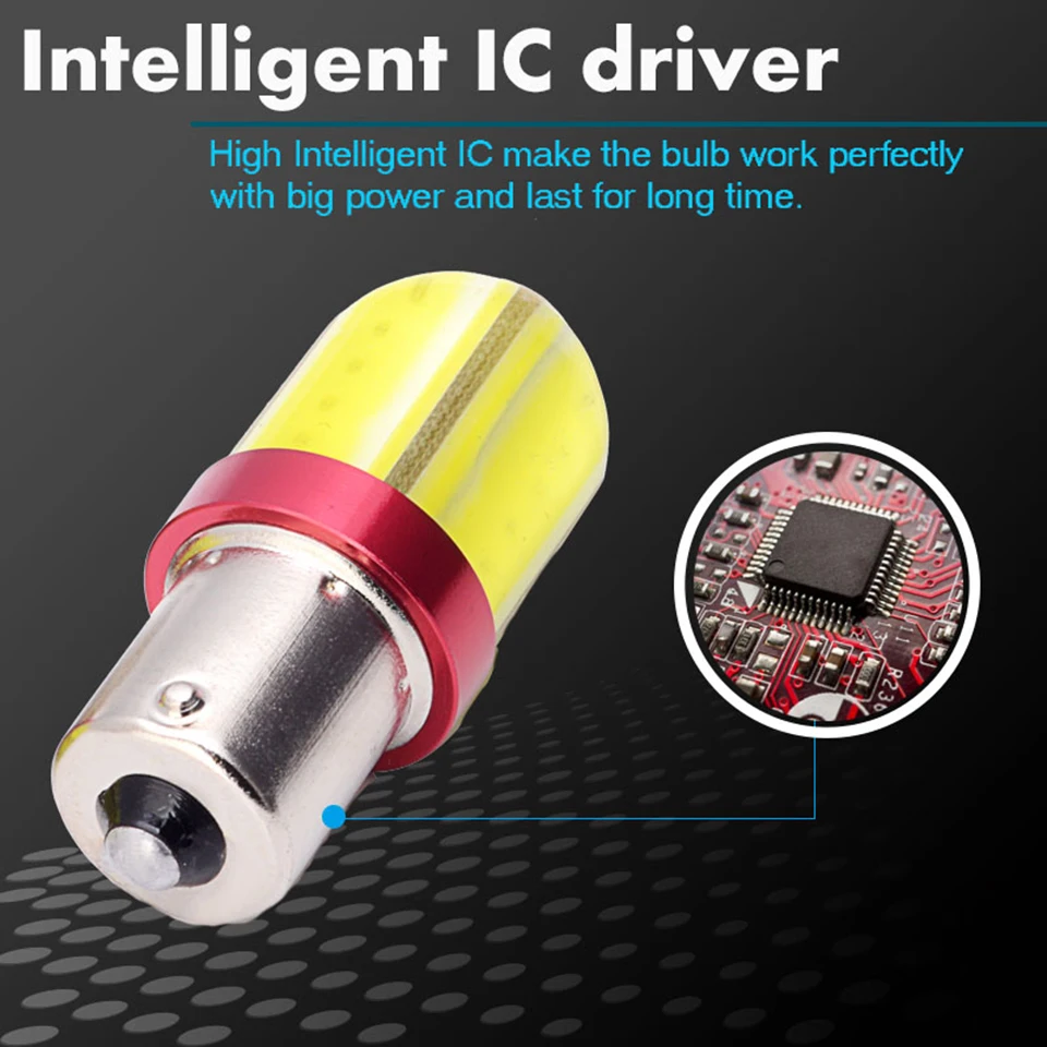 

2pcs Super Bright 8 COB 1500LM Led 1156 BA15S P21W Car Tail Bulb Lights Auto Clearance Turn Signal Lamp White/yellow/red 12V