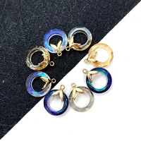 5pcsbag exquisite ring shape natural crystal pendant 11x11mm diy handmade jewelry accessories ladies jewelry