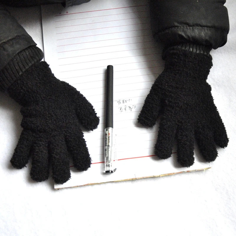 Warmom-guantes gruesos de lana de Coral para ni&ntilde;os, manoplas suaves de dedo completo peludas de felpa para beb&eacute;s de 7 a 11 a&ntilde;os, Invierno-5