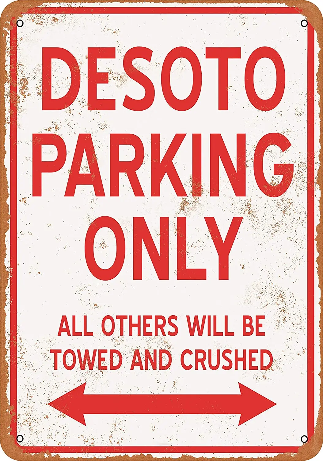 

WallColor 8*12 Metal Sign DeSoto Parking ONLY Vintage Look