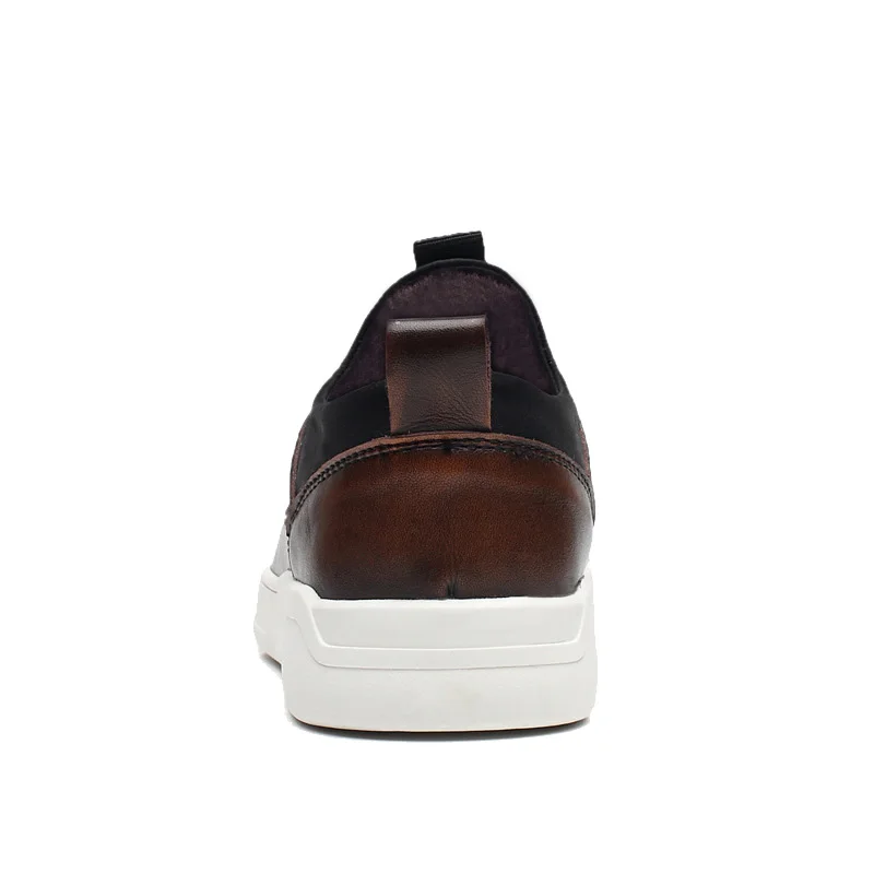 

New 2019 Autumn Winter Shoes Men Genuine Leather Shoes Warm Plush for Cold Winter Fashion Men's Casual Shoes Male Brand K093