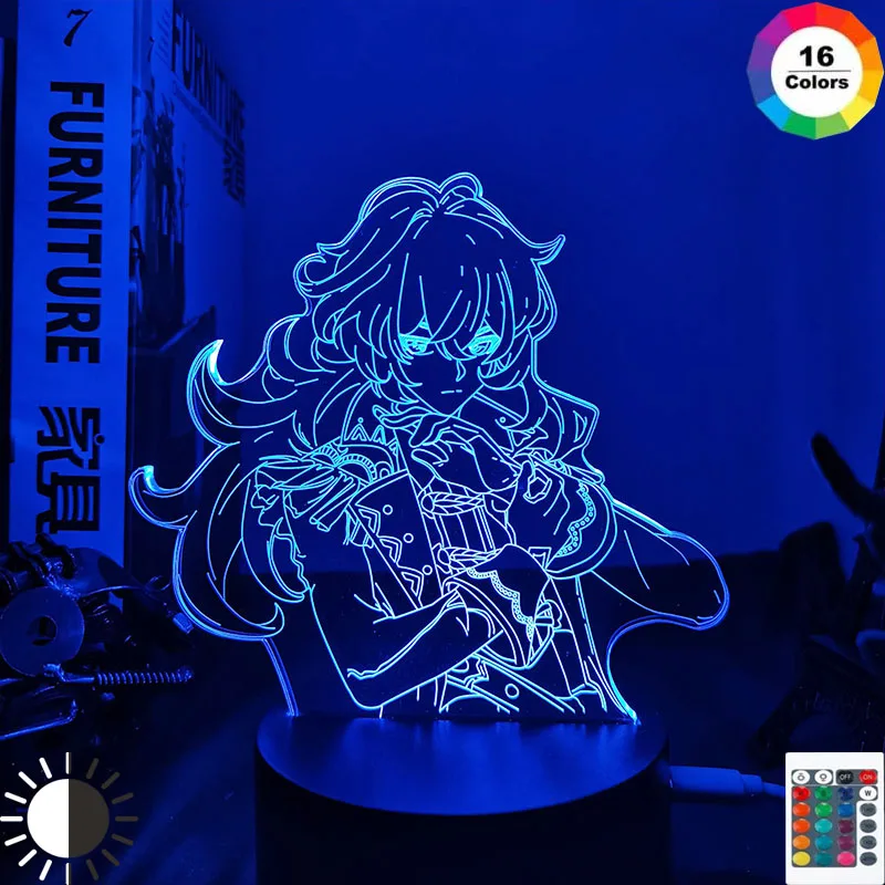 Ночная Светодиодная лампа miflame 3d Genshin акриловая | Лампы и освещение