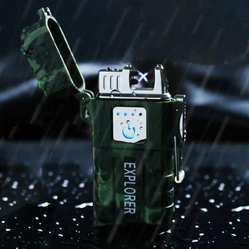 Дуговая металлическая беспламенная перезаряжаемая ветрозащитная Зажигалка