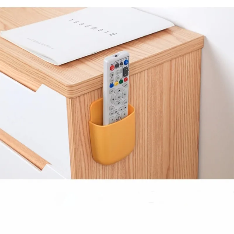 wall mounted organizer storage box remote control air conditioner storage case mobile phone plug holder stand container free global shipping