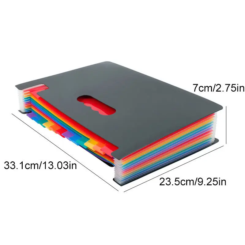 

13/24 Pockets Expanding File Folder Works Accordion Filing Products A4 Document Organizer File Folders Office School Supplies