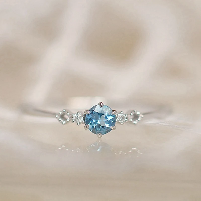 Натуральный зеленый синий циркон обручальные кольца для женщин 2019 классическое