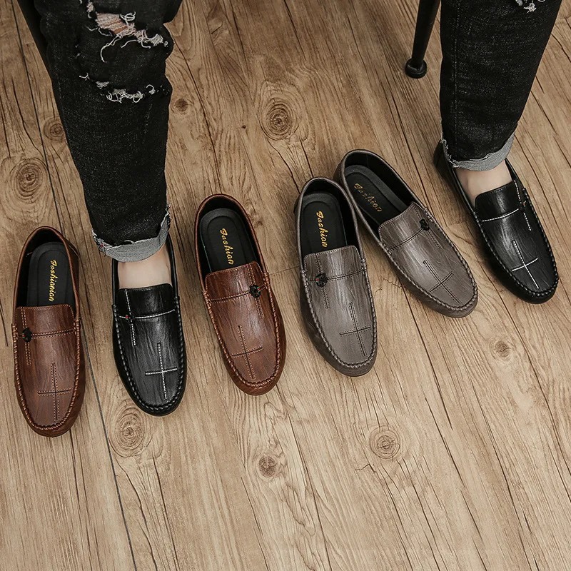 

Spring and Summer 2021 New Men's Shoes Breathable Casual Lazybones' Shoes Driving Shoespea Shoes Men's Shoes