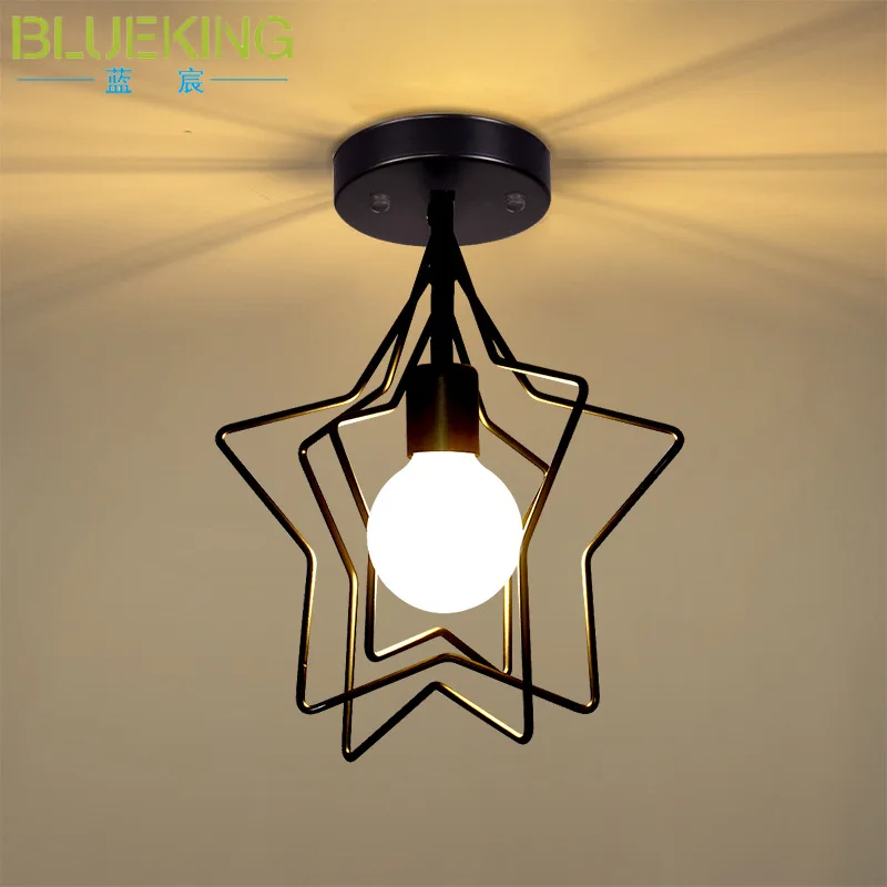 

Nordic Five-pointed Star Ceiling Lights Children's Room Kindergarten Corridor Iron led Lighting Lamp