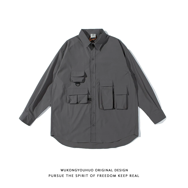 

Men Casual Long Sleeves Retro Shirt Winter Men Cotton Shirt Black Classic Fashion Ripstop Camisas Para Hombre Shirts EB50CS