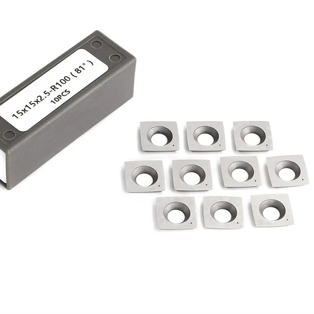 

1pcs 15mm (.59") Square with 4"(100mm) Radius Woodworking Carbide Insert (15mmX15mmX2.5mm)4-Edge for BYRD Journal(Helical) Head