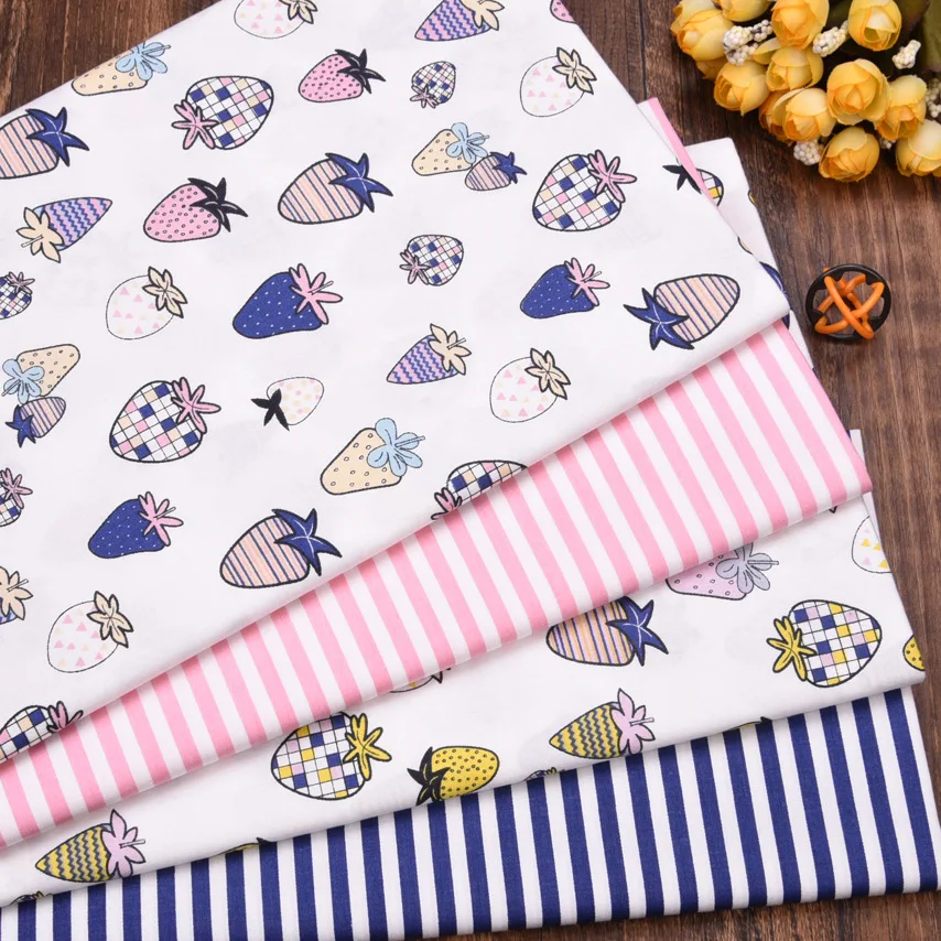 

160cm x10M Strawberry Prints Cotton Fabric DIY Tissue Patchwork Telas Sewing Baby Dress Toy Bedding Quilt Tecido The Cloth Tilda