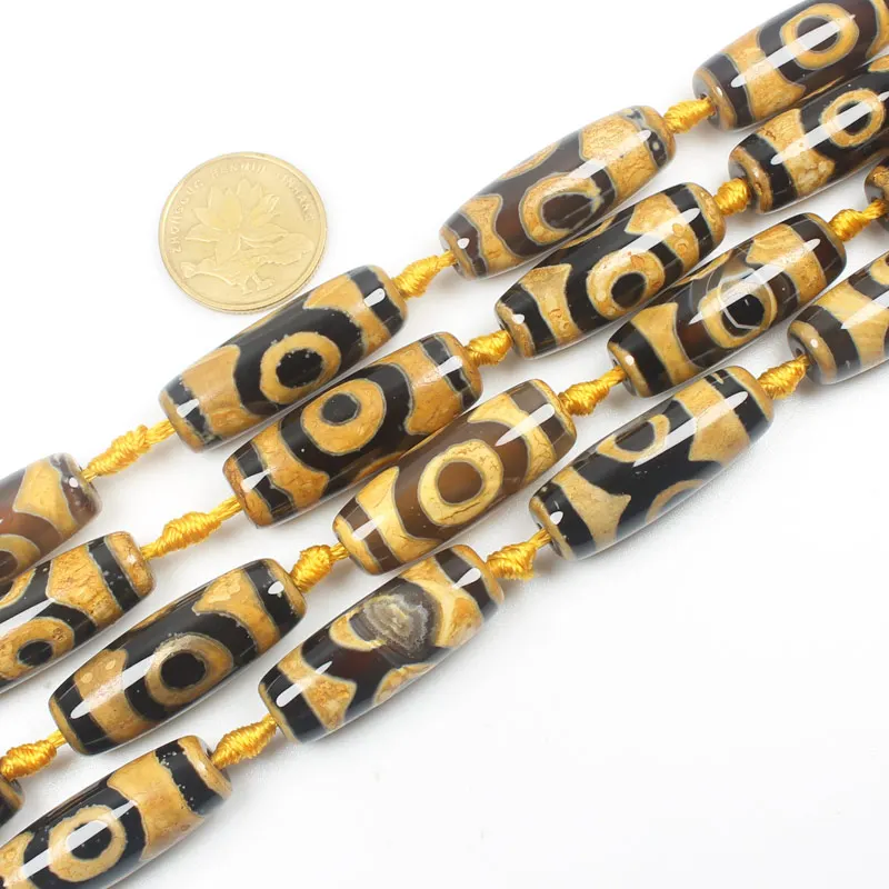 10 шт. разноцветные античные бусины Тибета ДЗИ агата 10х30 мм для самостоятельного