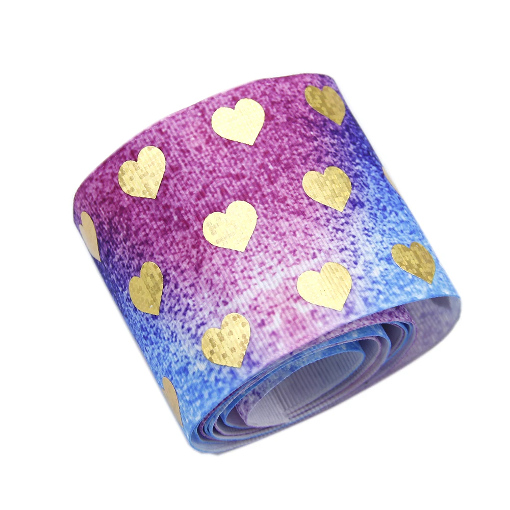 Аксессуары David 3 дюйма 75 мм 50 ярдов/рулон лазерное золото с принтом сердца