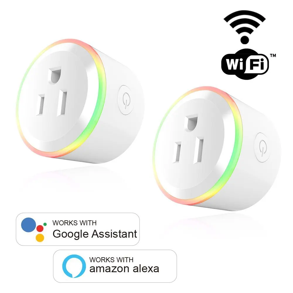2 шт упакованные США световые розетки wifi Smart power plug alexa/google home control