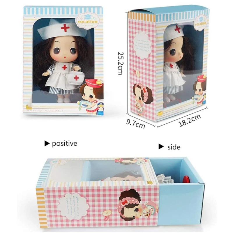 

Nurse Dress Up DIY Toys Girl Princess Rag Dolls Vinyl Kids Toy 12 Joints Rotating Movable Birthday Christmas Gift