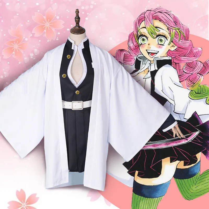 Аниме Демон Истребительница Kimetsu без Yaiba Костюмы для косплея Kanroji Mitsuri Косплей